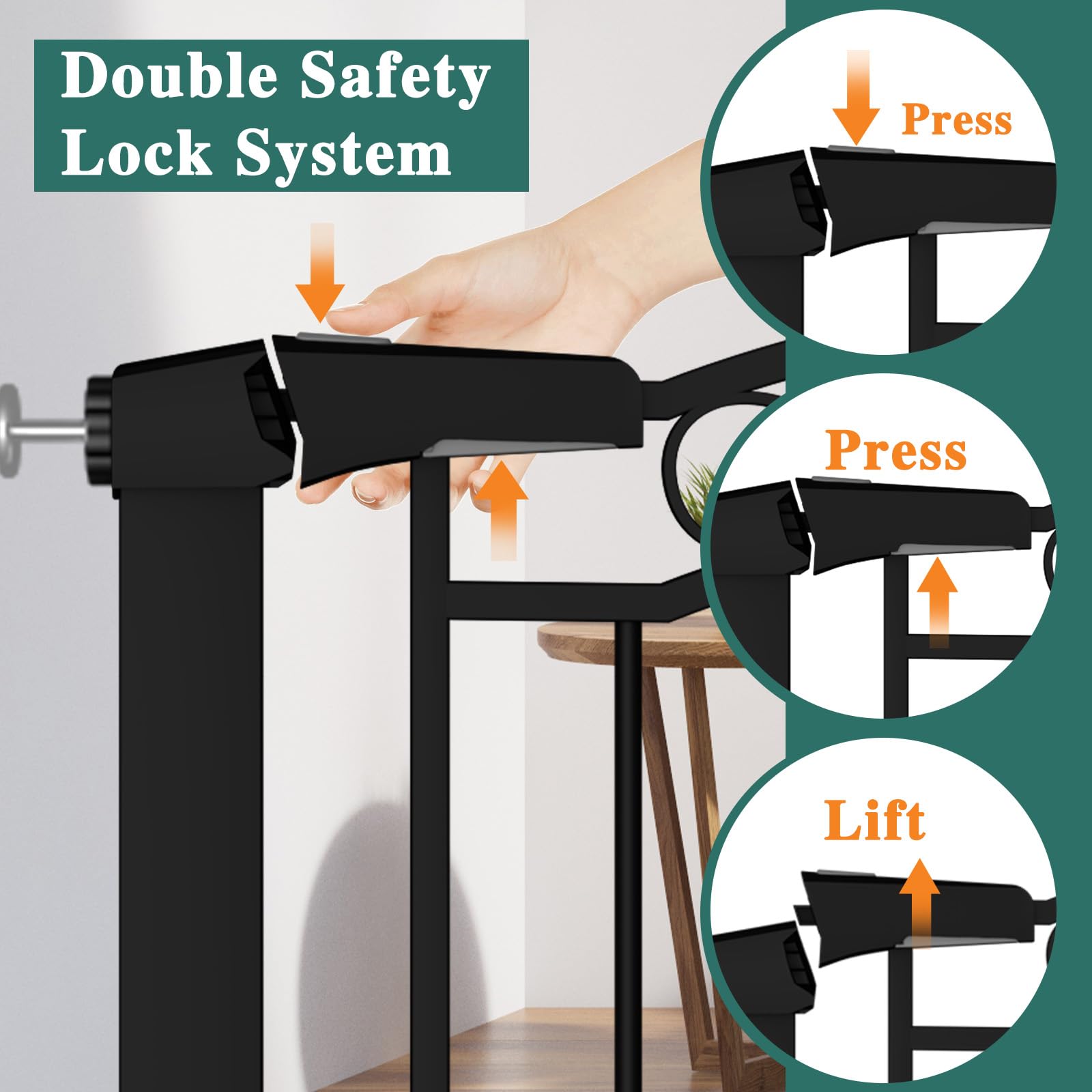 Fairy Baby gate walk-through design provides easy doorway access in busy homes.