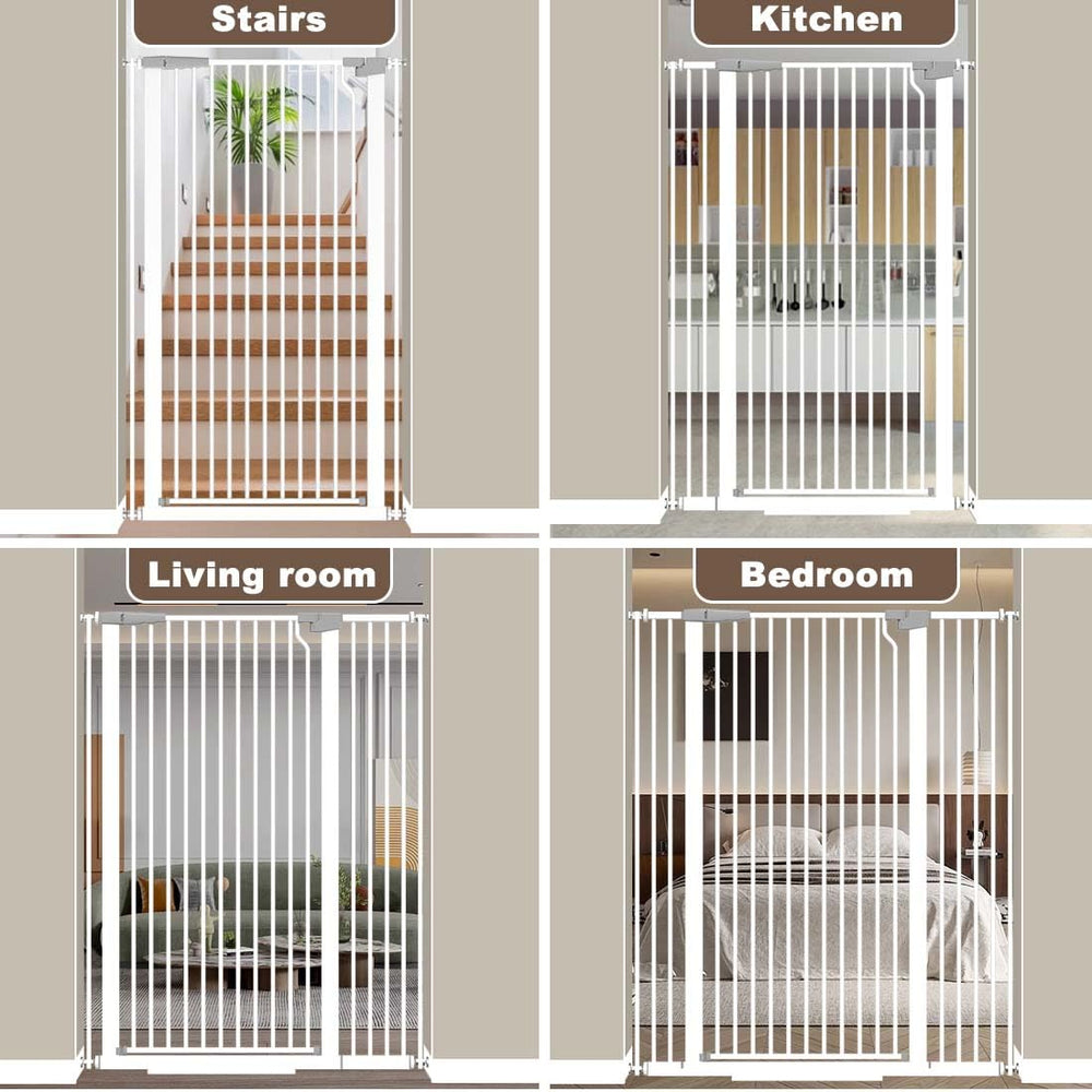 Fairy Baby gate white metal finish blends with interiors.