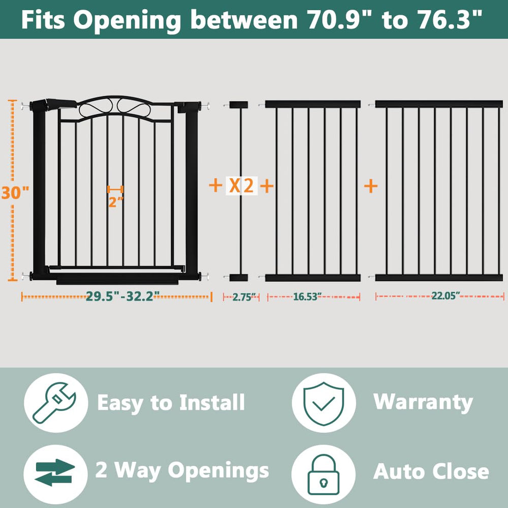 Fairy Baby gate extended to doorway demonstrates easy one-handed use and secure closure.