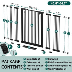 Fairy Baby gate width adjustment demonstrates wider openings