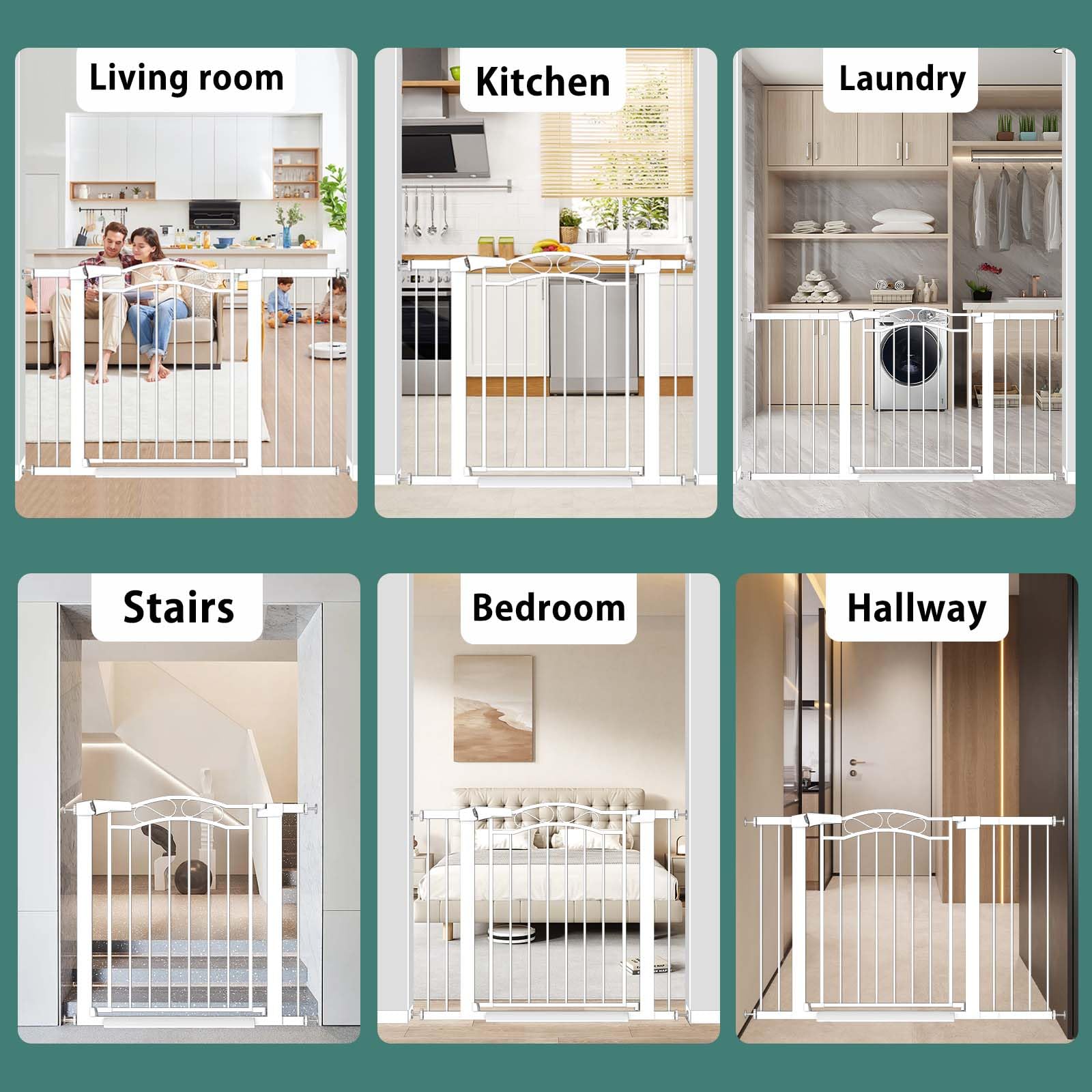 Fairy Baby gate in a bright indoor setting underscoring portable versatility
