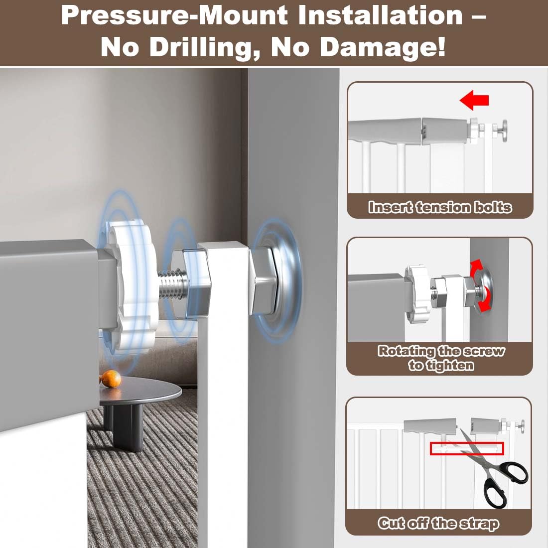 Fairy Baby pressure-mounted installation offers tool-free setup
