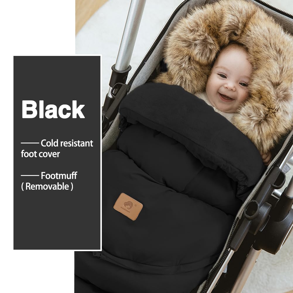 Fairy Baby universal stroller cover black shields against wind and snow