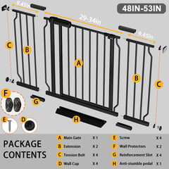 Fairy Baby walk-through gate with 19.6 inch door for hands-free transitions.
