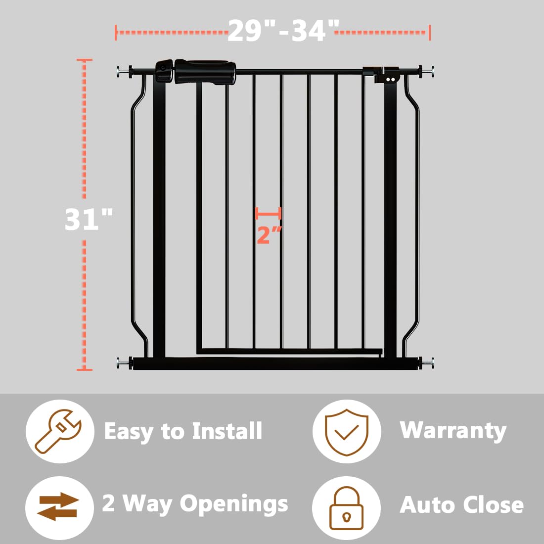 Fairy Baby gate with door open for easy passage