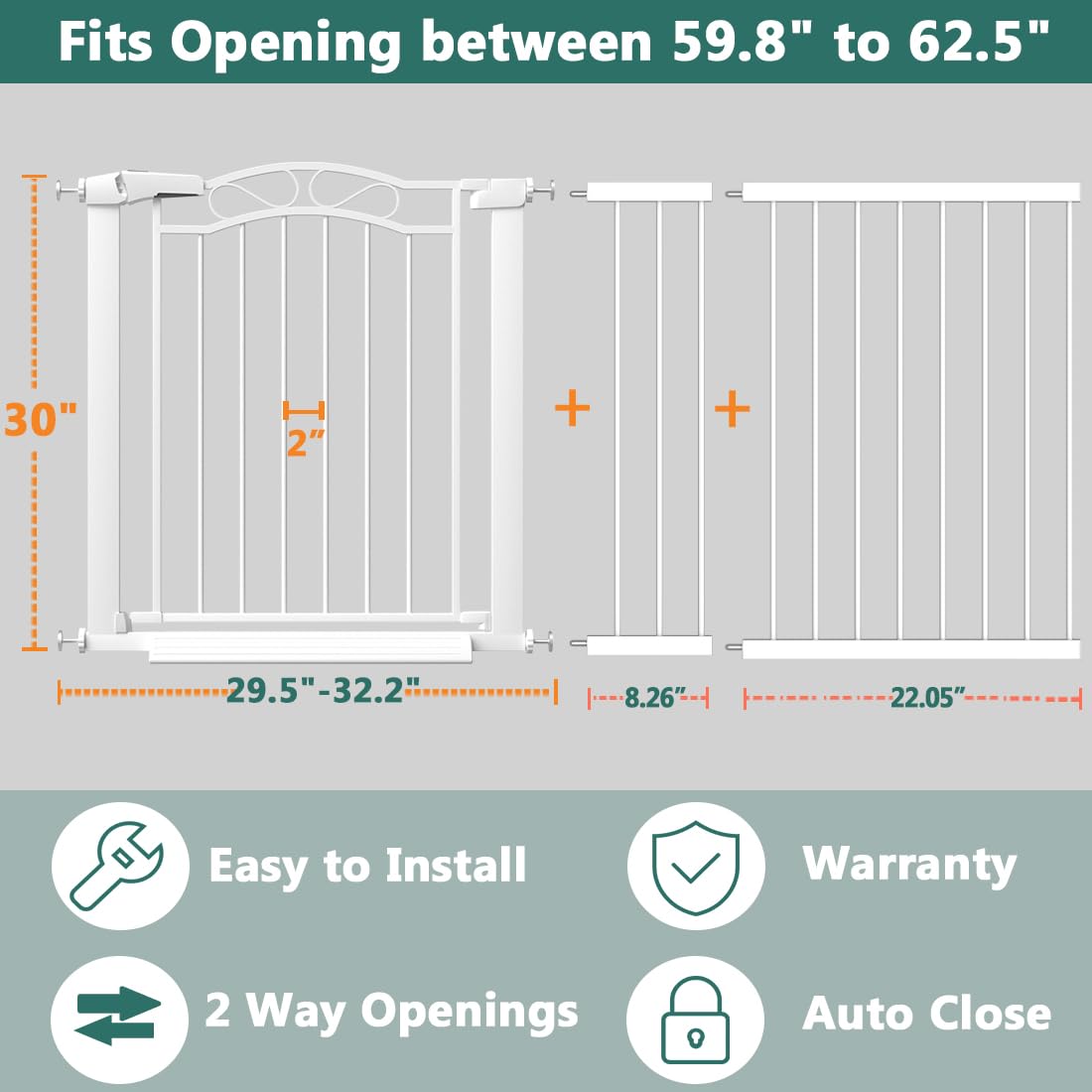 Fairy Baby walk-through gate demonstrated for easy passage without drilling