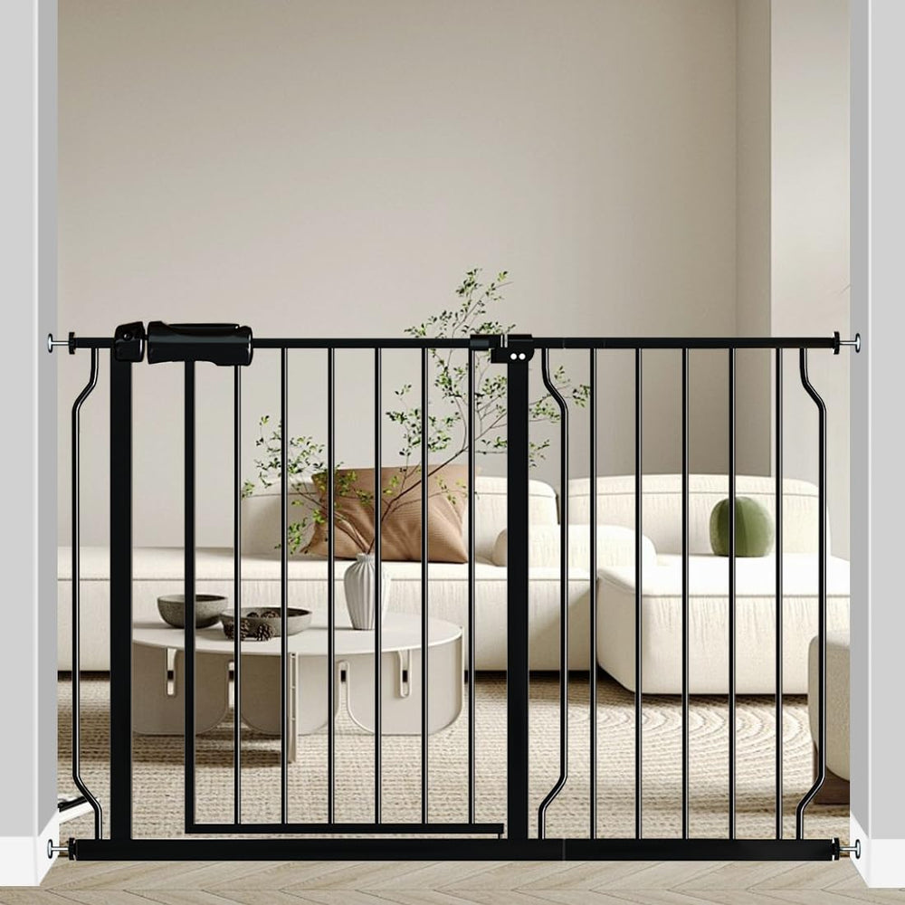 Fairy Baby walk-through gate wide opening shows adjustable fit for 43.5-48 inches
