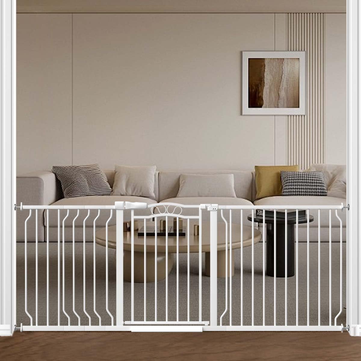Fairy Baby wide-gate in doorway demonstrating secure child and pet containment.