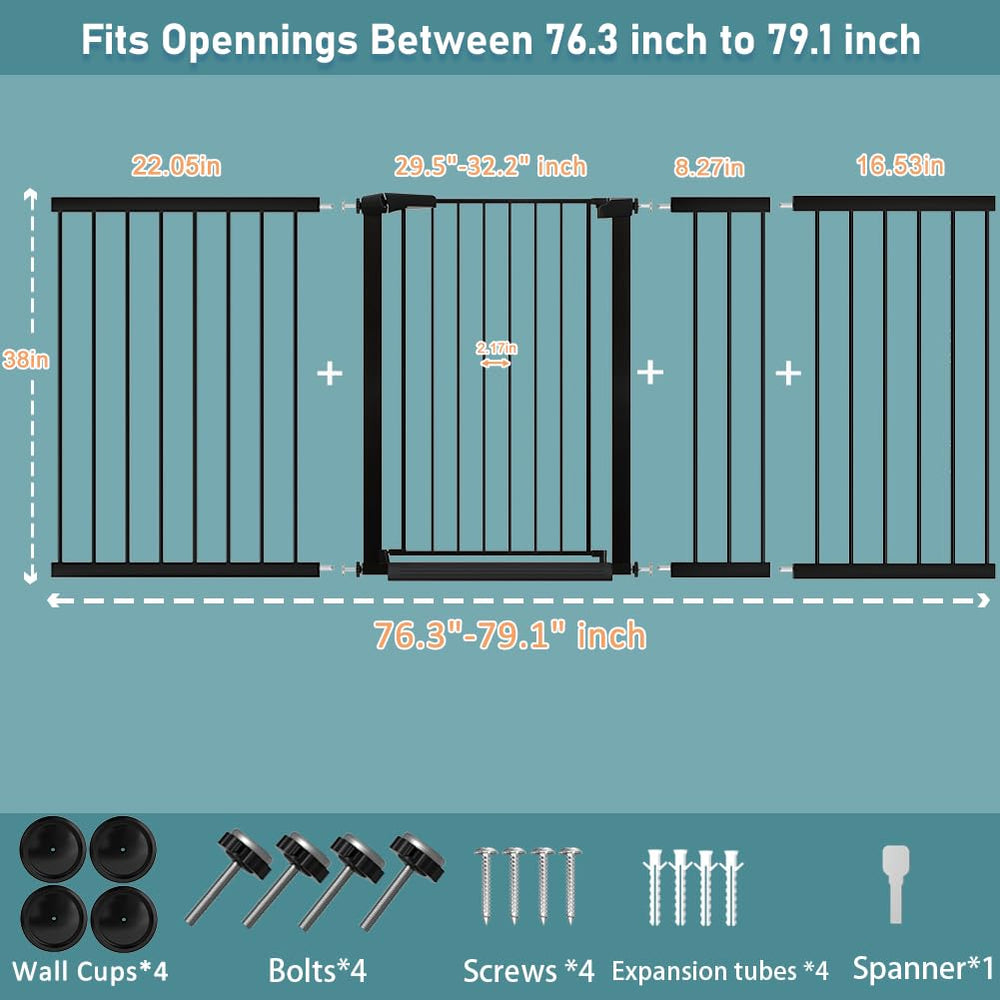 Fairy Baby width-adjustable gate spans wide doorway for flexible safety.