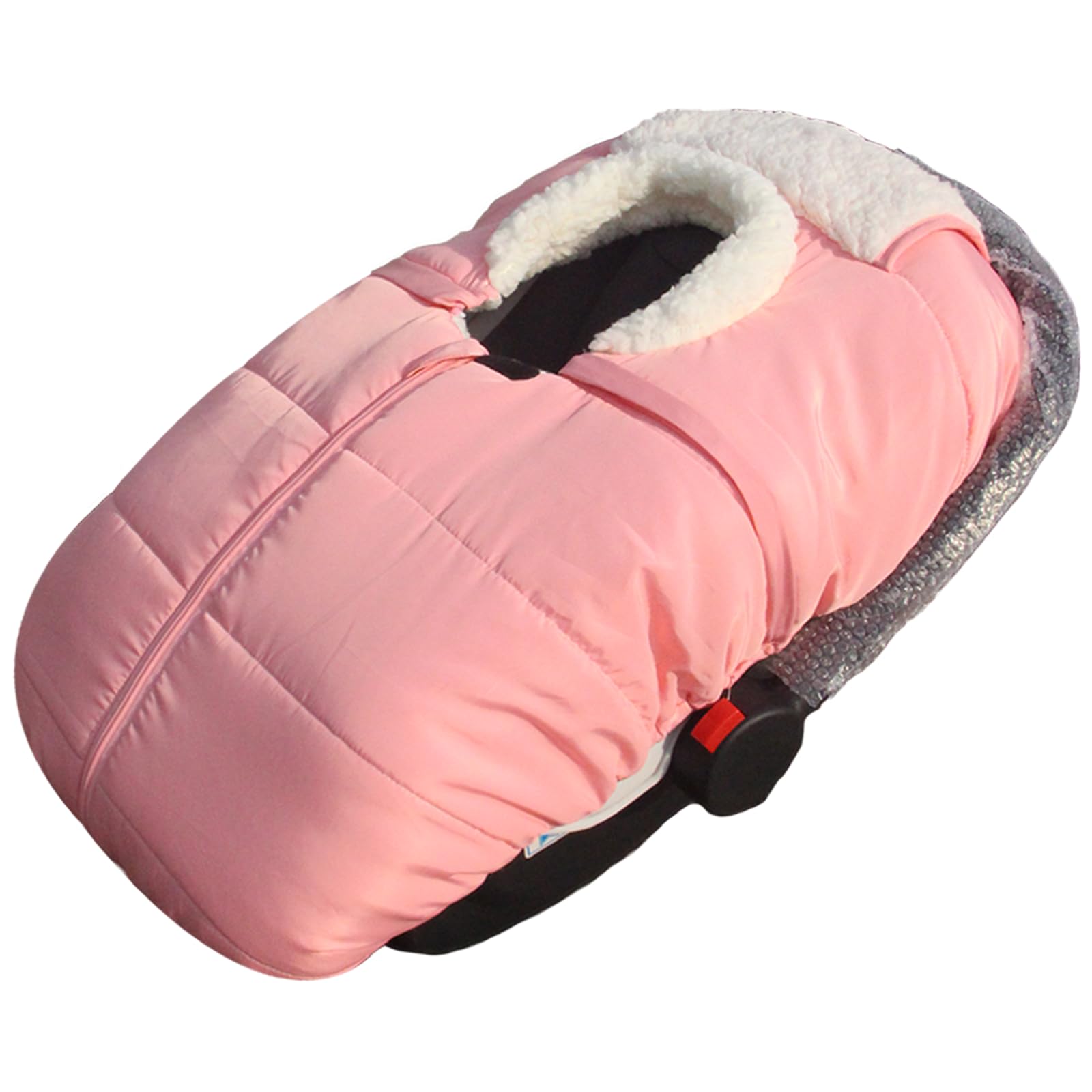 Fairy Baby winter car seat cover warm layer closeup for cozy travels