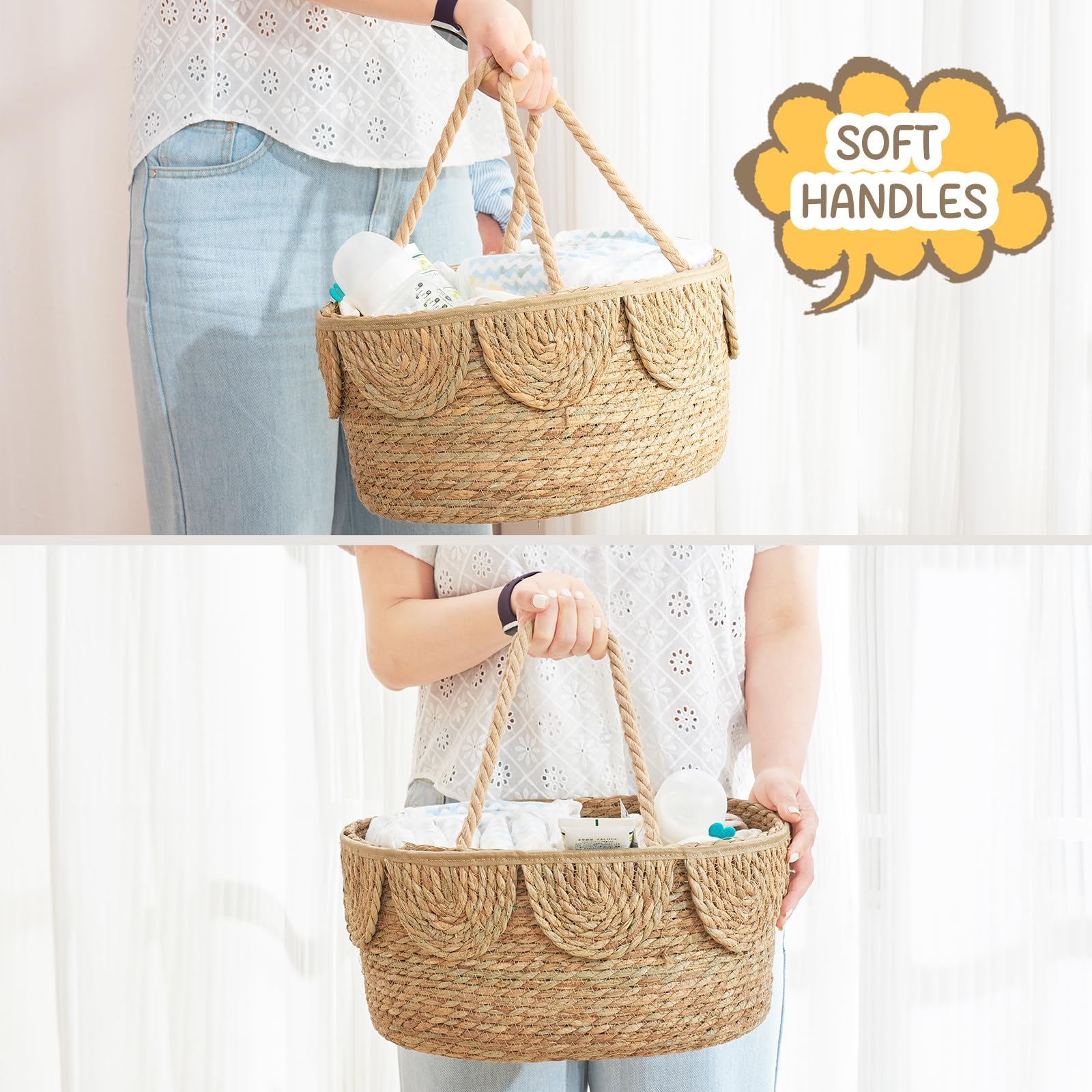 FairyHaus cotton divider keeps diapers, wipes, and lotions neatly separated