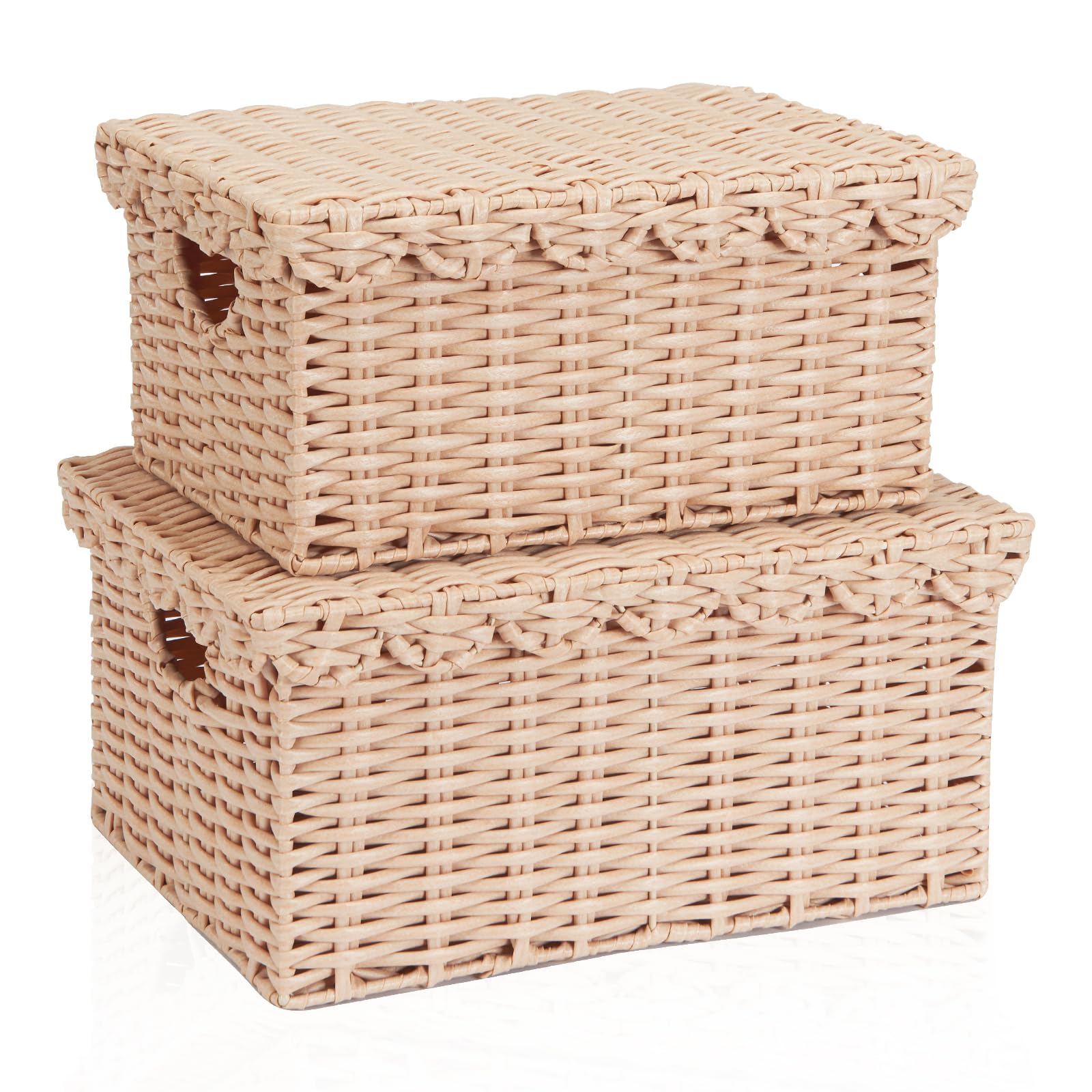 FairyHaus scalloped basket closeup highlights cream color and durable waterproof material.