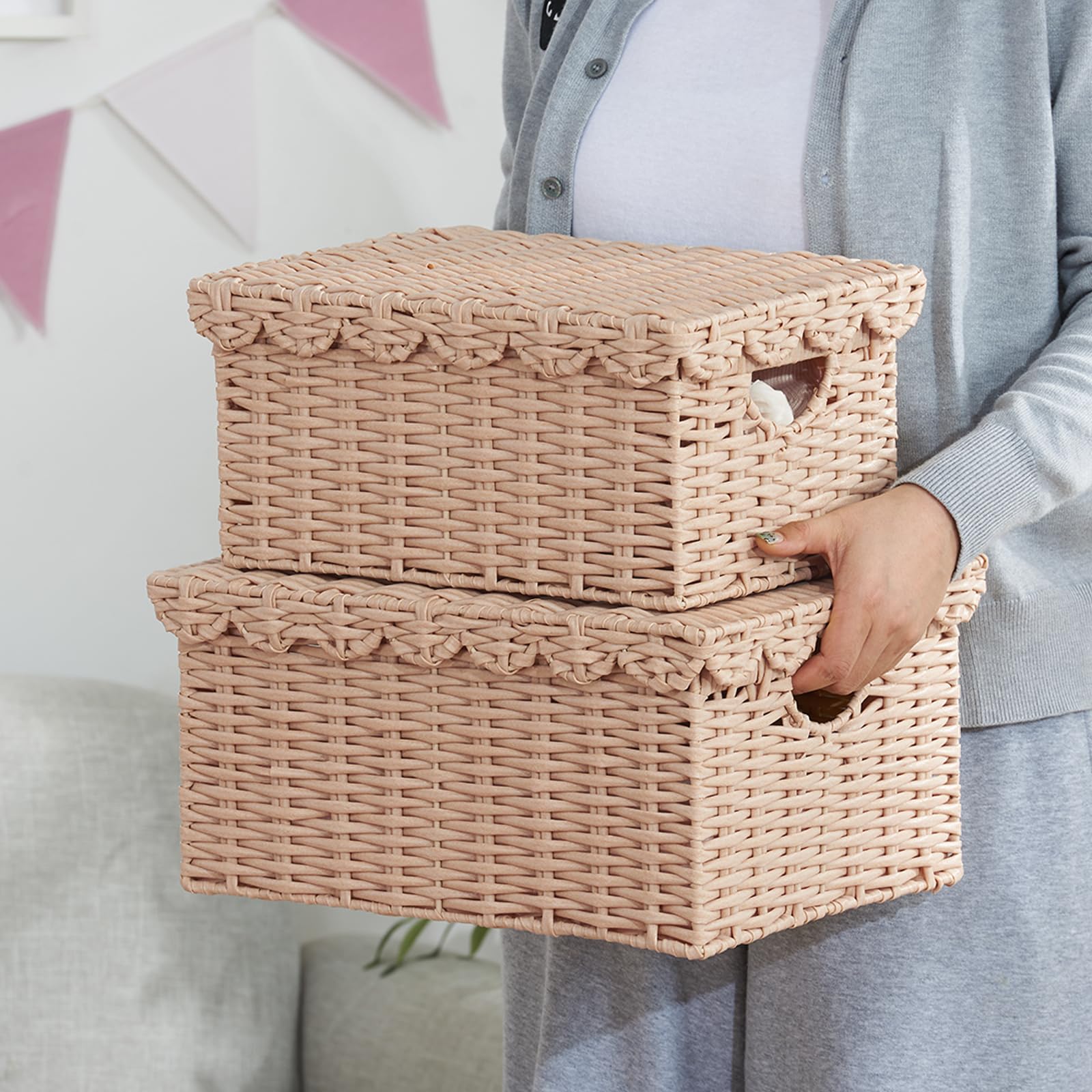 FairyHaus nursery arrangement shows two-pack storage for toys and books.