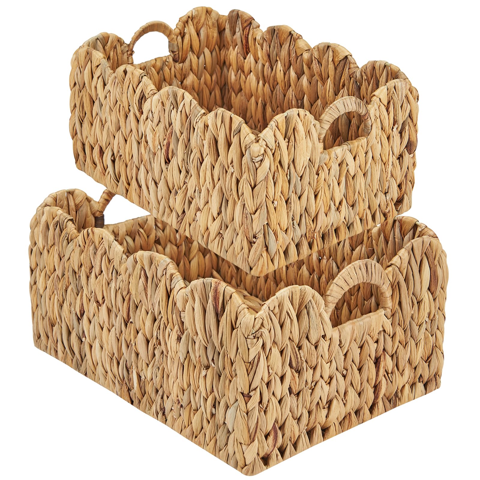 FairyHaus wicker basket 2Pack large front view for stylish storage and tidy spaces