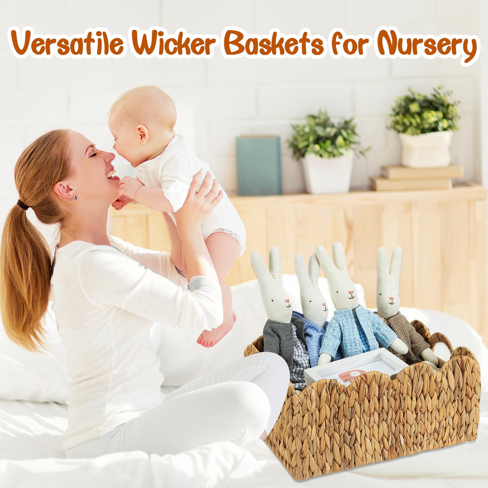 FairyHaus wicker basket 2Pack natural water hyacinth texture and organic warmth
