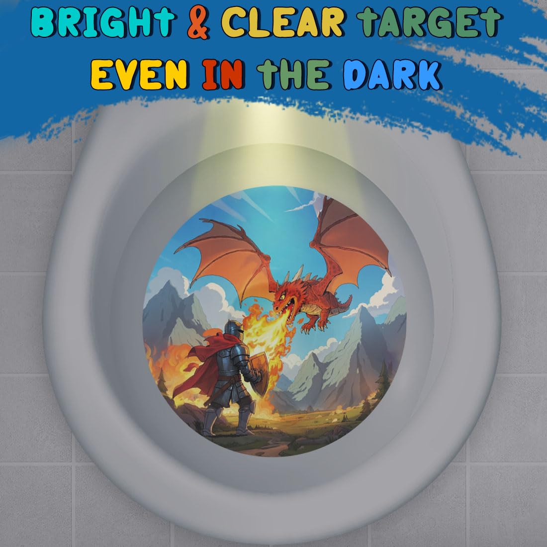 Faivykyd potty target adhesive-back sticks securely on surfaces.