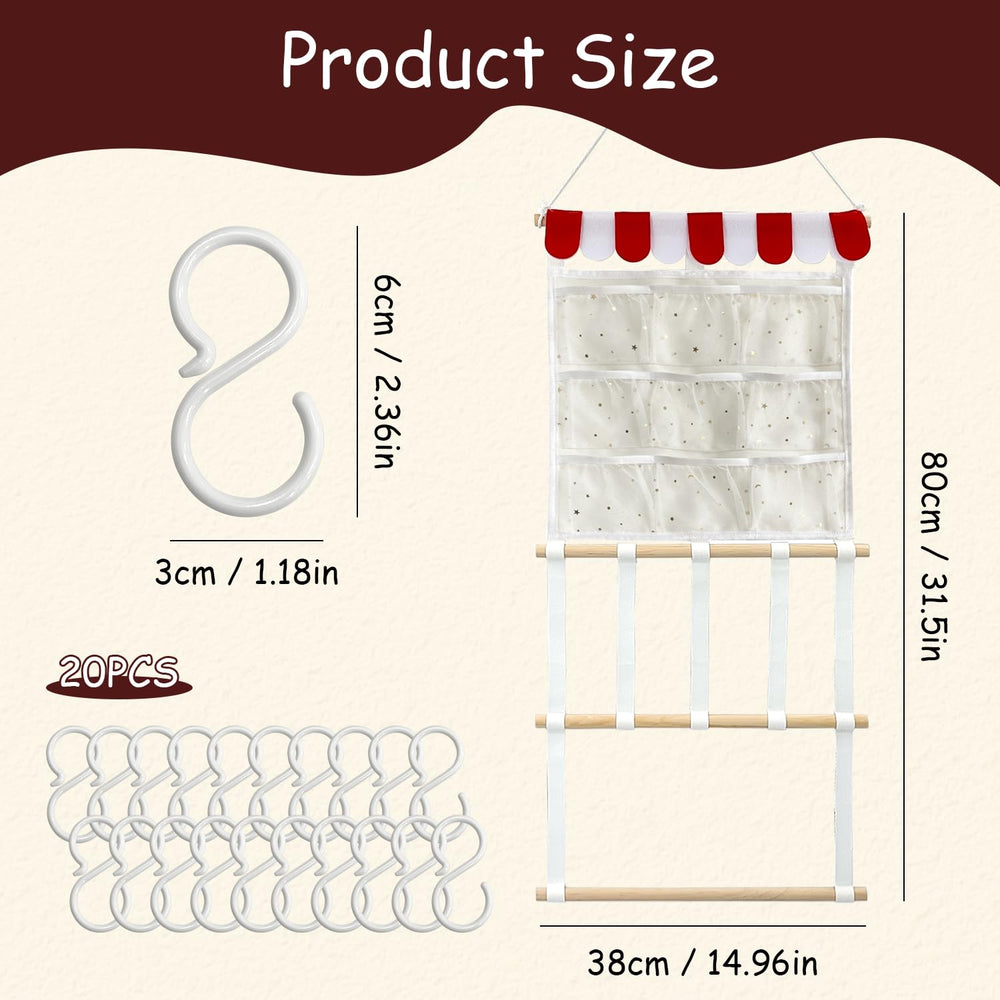 FALESHOS bow organizer shows 9 pockets for bows, accessories, or glasses