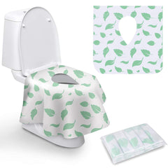 Famard toilet seat covers green leaf packaging for hygienic travel