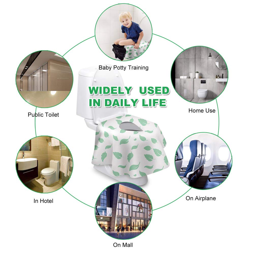 Famard toilet seat covers with non-slip adhesive strips stay in place