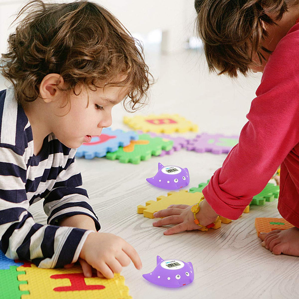 Famidoc baby bath toy thermometer purple adds playful learning and safety cues for caregivers.