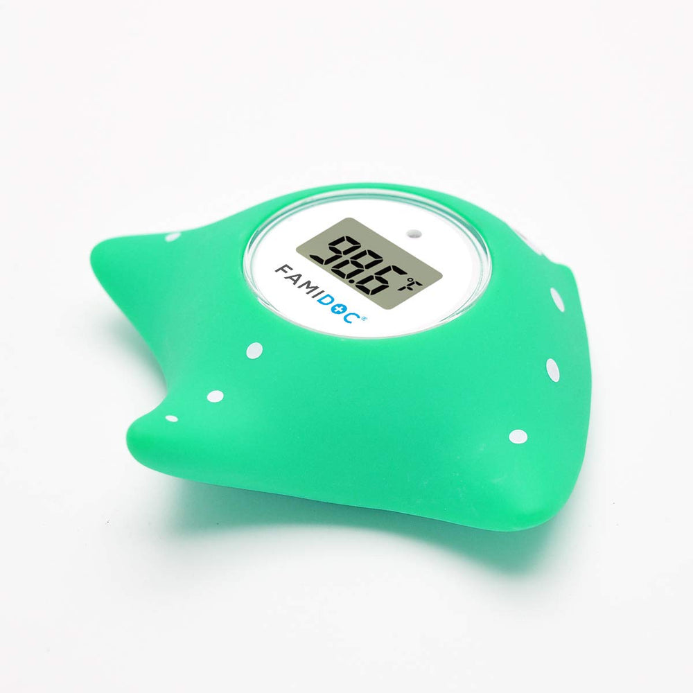 Famidoc bath thermometer floating blue LCD display for quick bath temperature checks