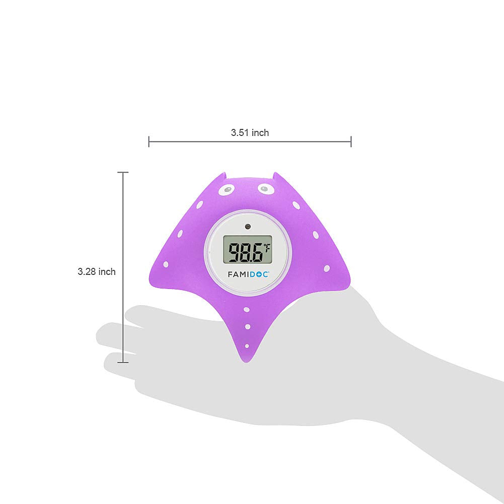 Famidoc thermometer includes safe built-in battery with long life for worry-free parent use.
