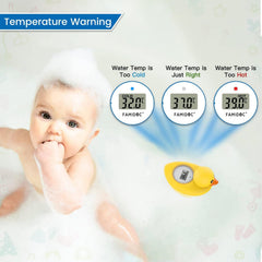 Famidoc water temperature display LCD provides quick, accurate readings for bath safety