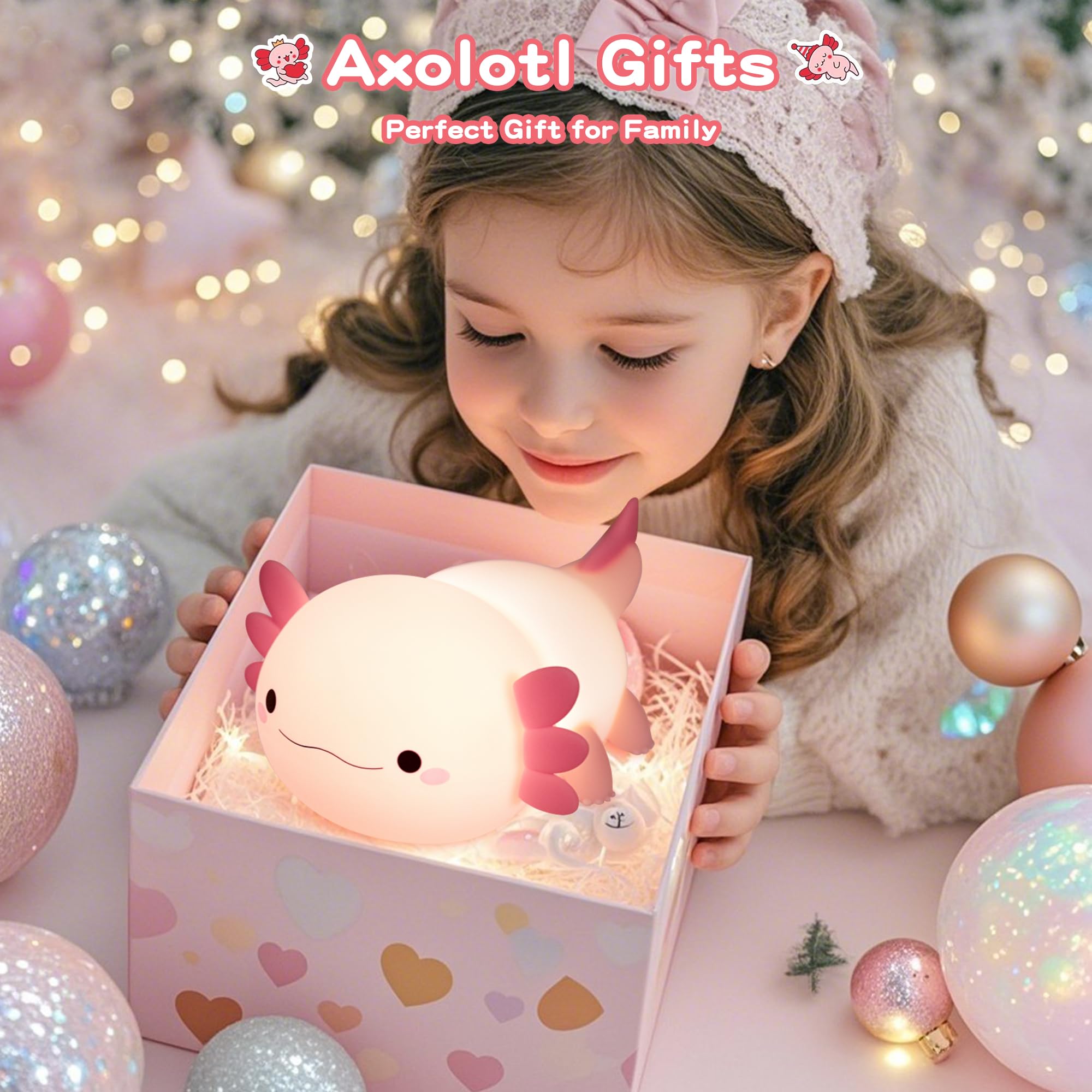 FAMIDUO Axolotl glow with 20-minute timer for calm routines