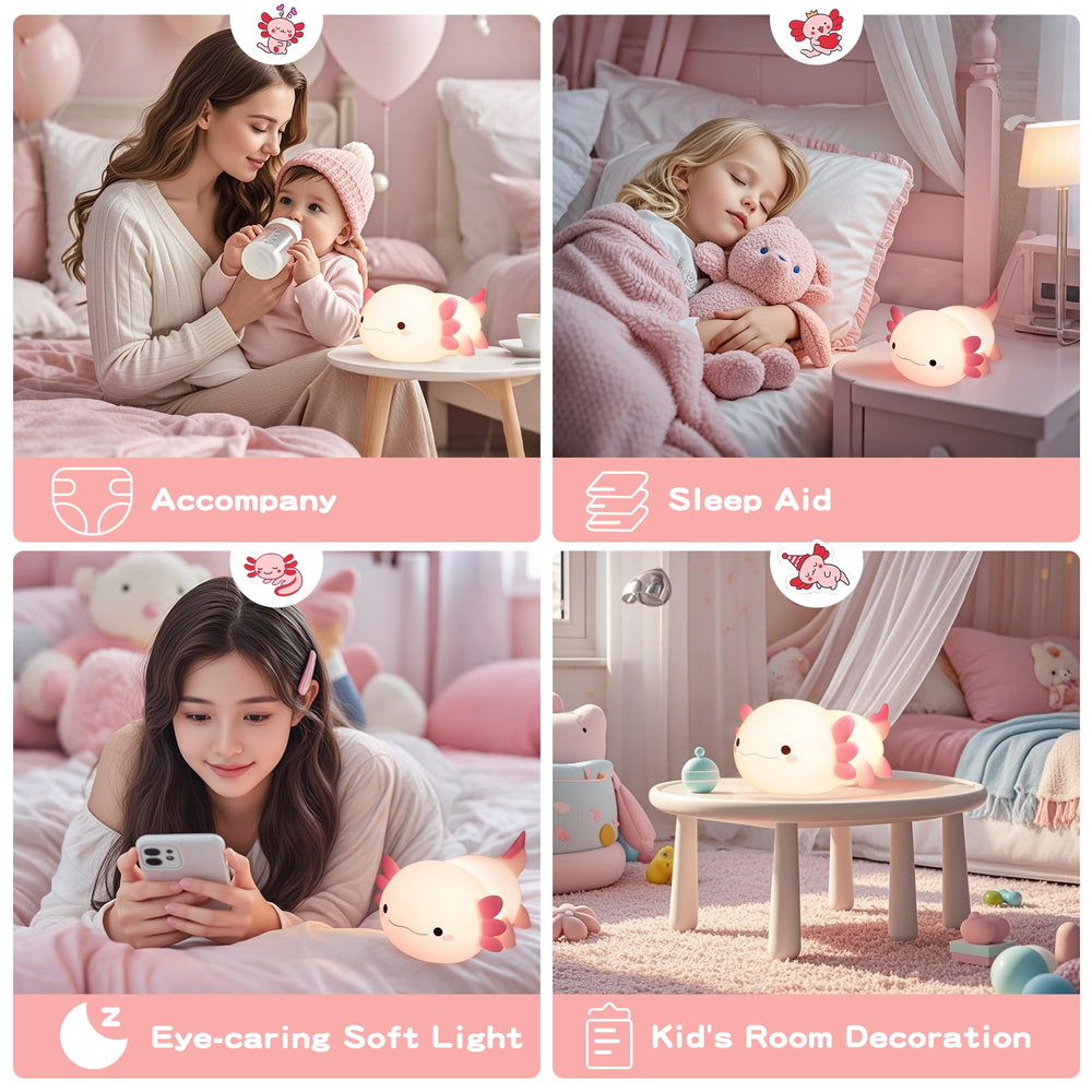 FAMIDUO Axolotl rechargeable battery powers nighttime use