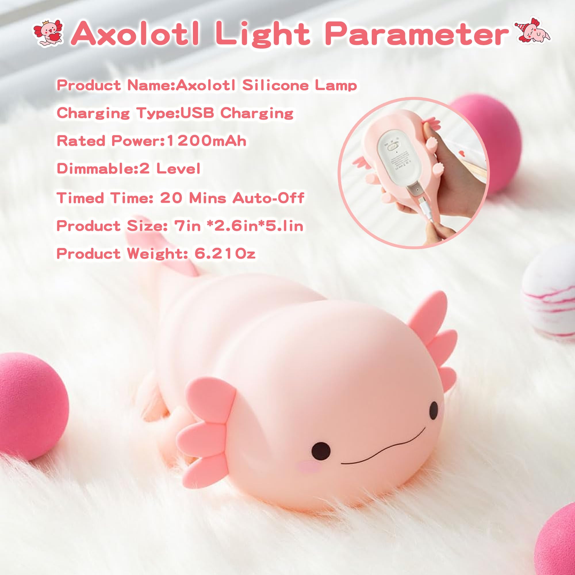 FAMIDUO Axolotl Lamp as playful room decor in a cozy space