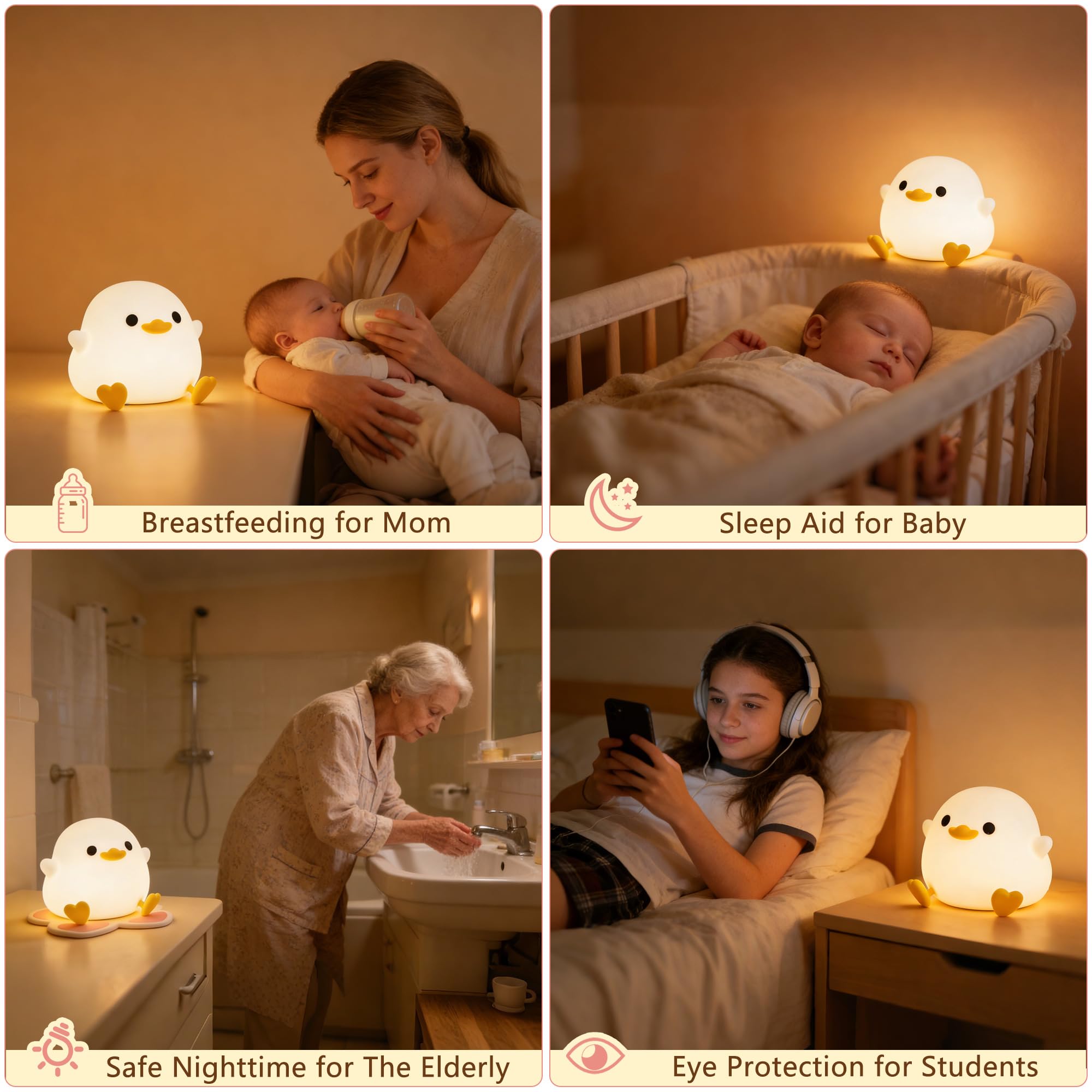 FAMIDUO baby room decor duck light keeps nursery cozy.