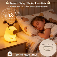 FAMIDUO capybara night light demonstrates easy tap control on/off