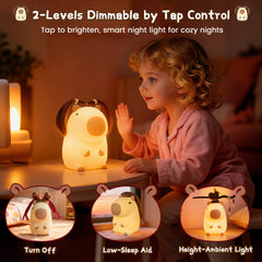 FAMIDUO capybara night light USB-C rechargeable for travel and bedrooms