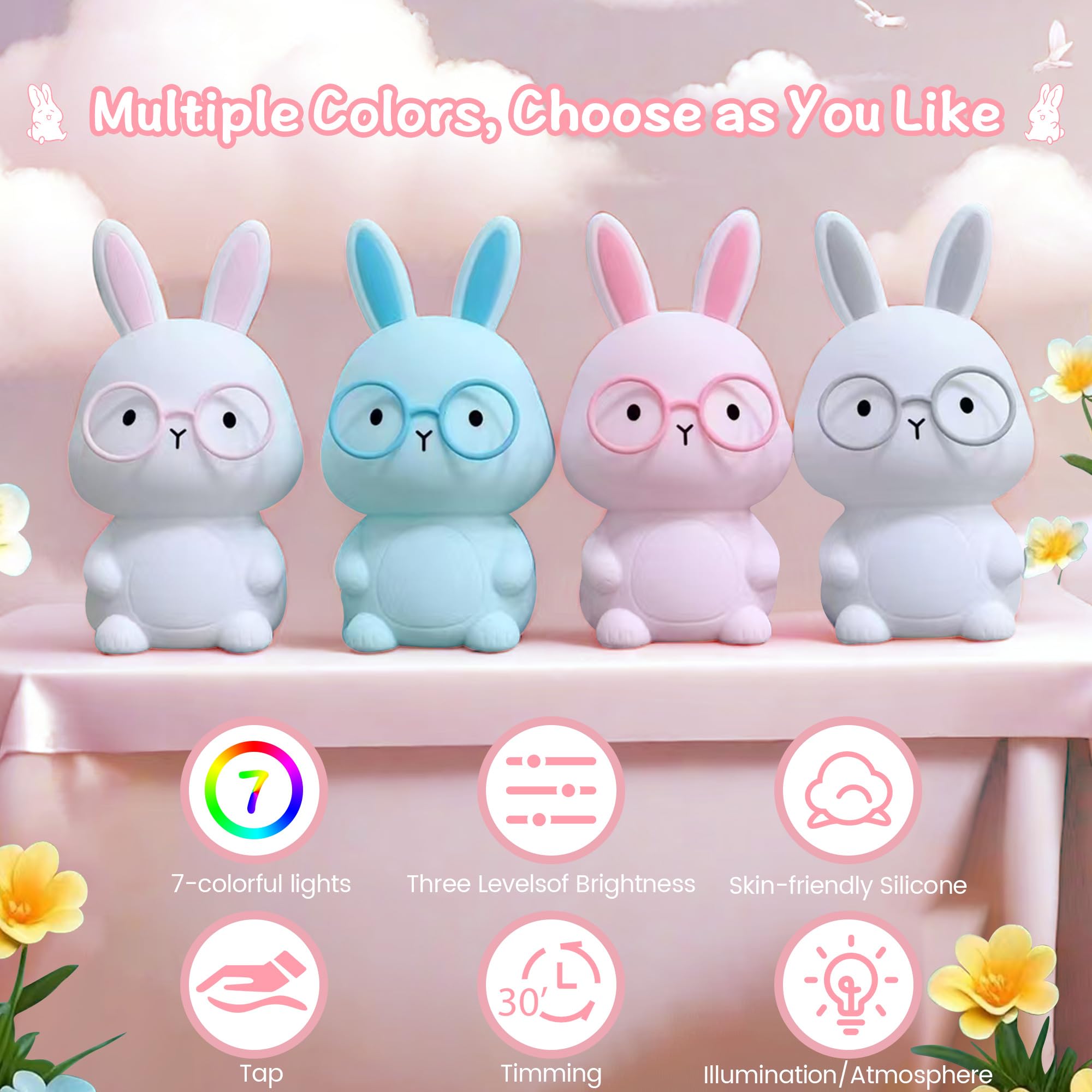FAMIDUO compact bunny light travels easily for night safety and portability
