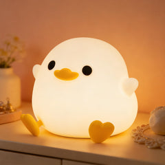 FAMIDUO dodo duck night light closeup for comforting bedtime glow.