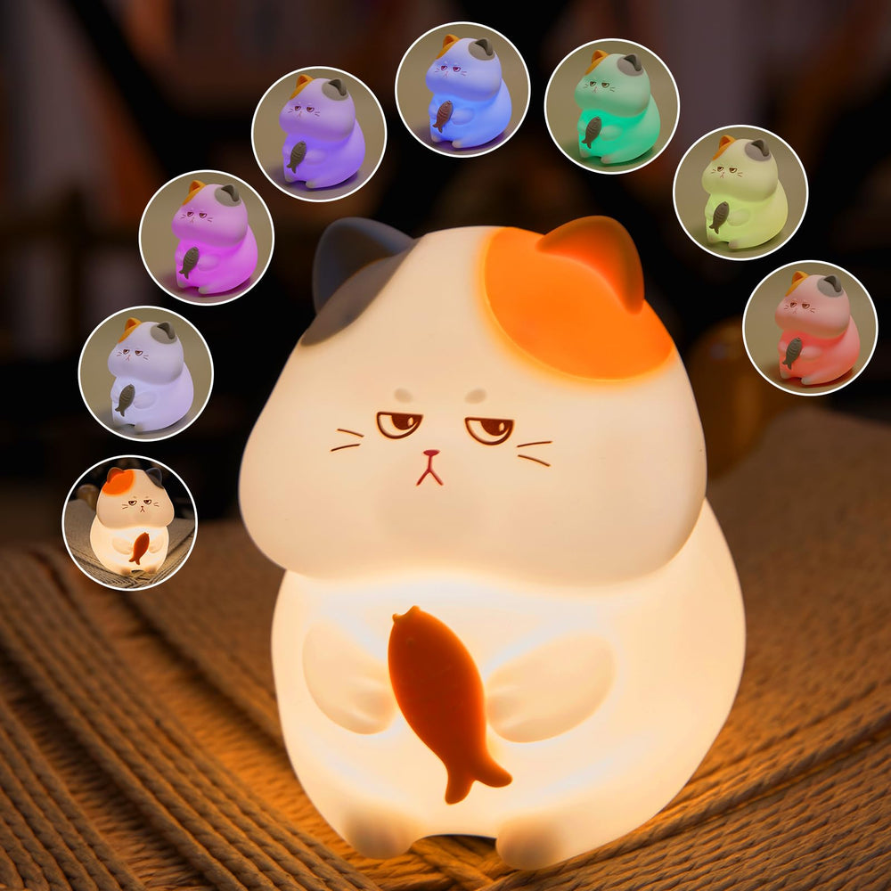 FAMIDUO Greedy Cat Night Light long battery life up to 14 hours.