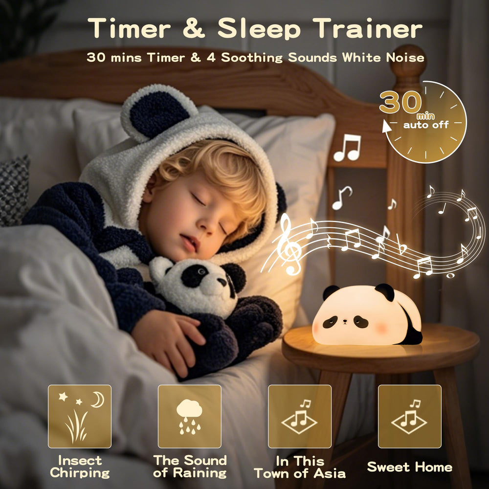 FAMIDUO Panda Night Light silicone material close-up for safe tactile play