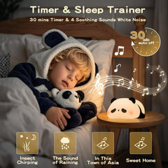 FAMIDUO Panda Night Light silicone material close-up for safe tactile play