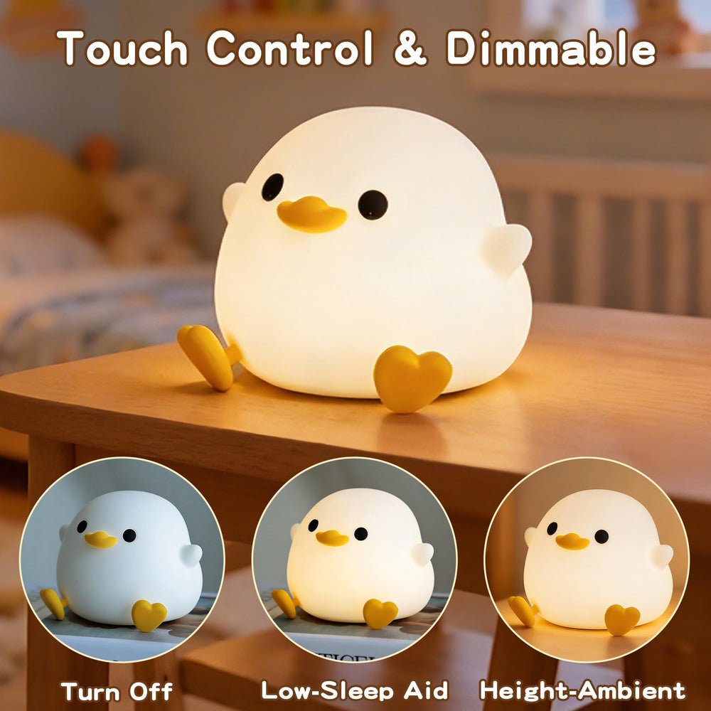 FAMIDUO silicone duck light with soft texture for squishy play.