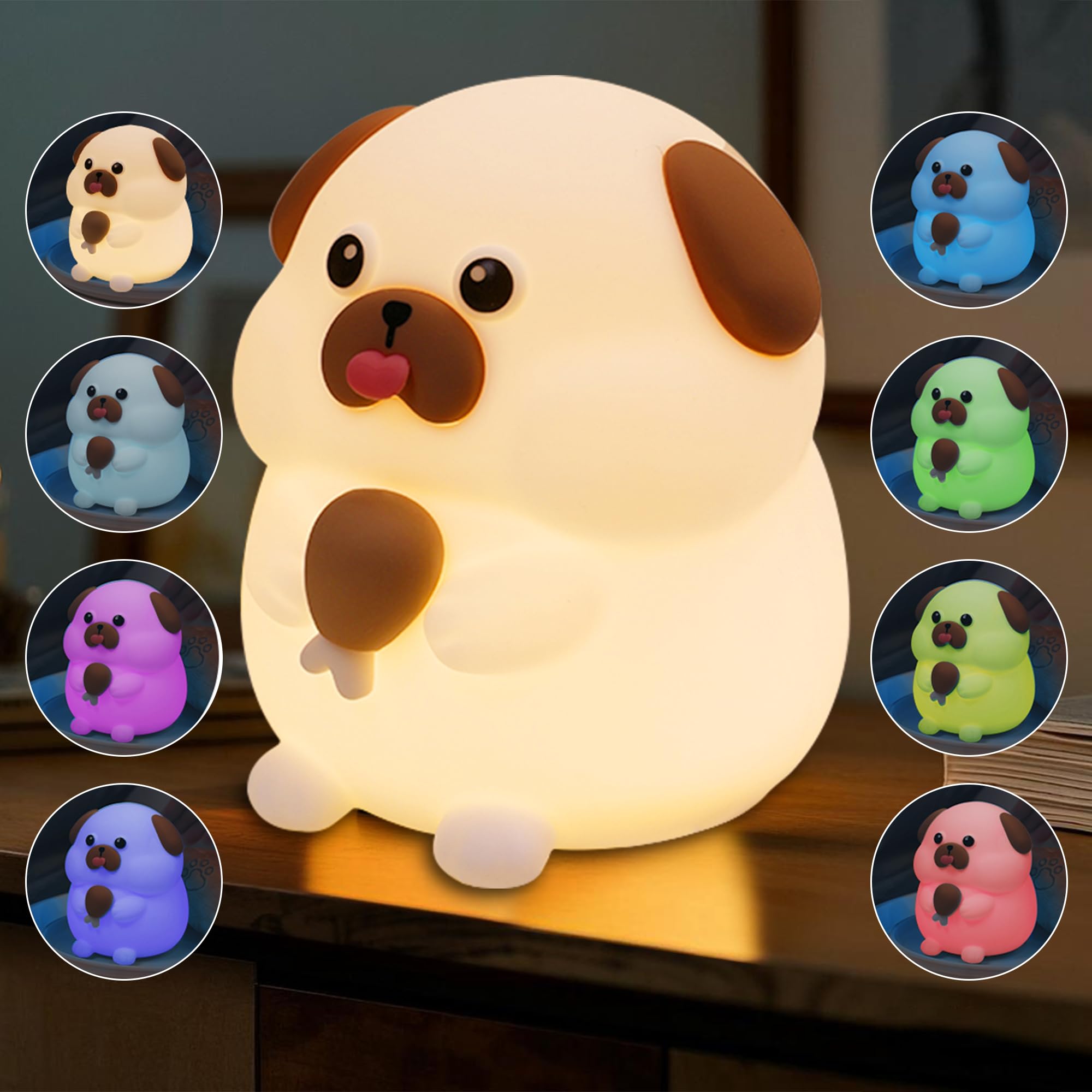 FAMIDUO Greedy Dog Night Light glows softly for bedtime routine and room decor