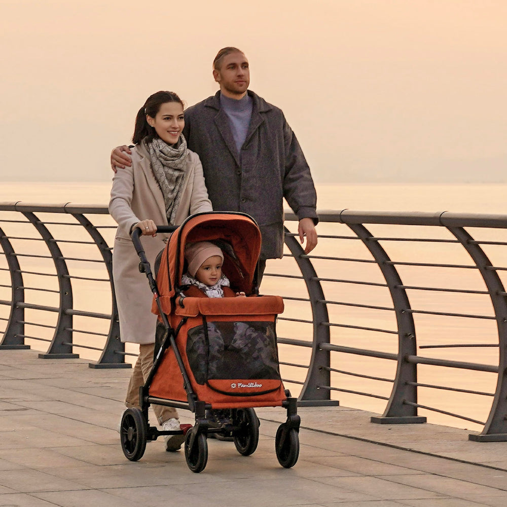 Familidoo Q1 front wheels all-terrain enable smooth maneuvering on varied surfaces.