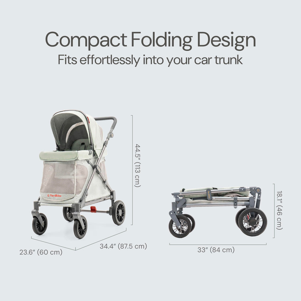 Familidoo Q1 dog-friendly wagon suitable for small to large pets.