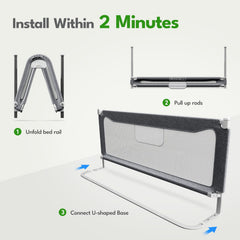 FAMILL bed rail protection toddler bed: secure sleep without gaps for your child.