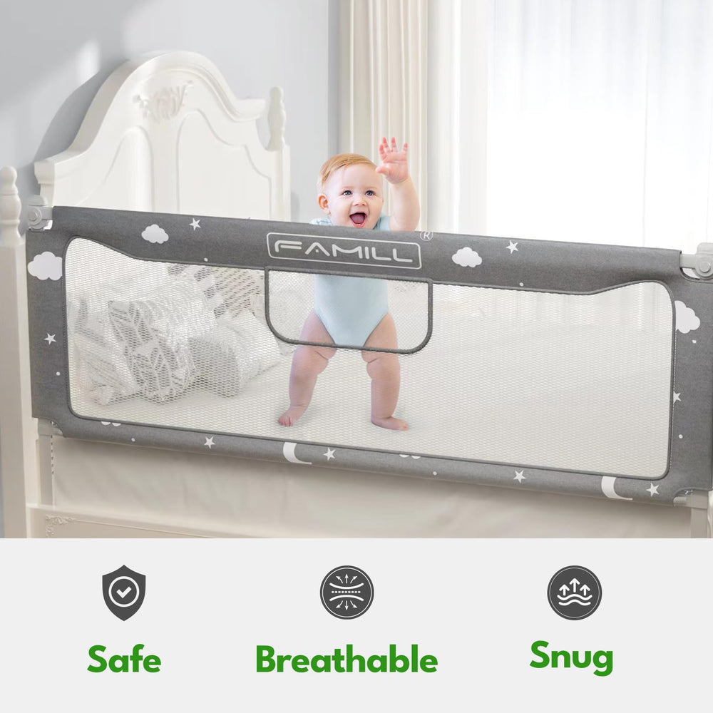 FAMILL bed rail quick-install in under 2 minutes for busy families.