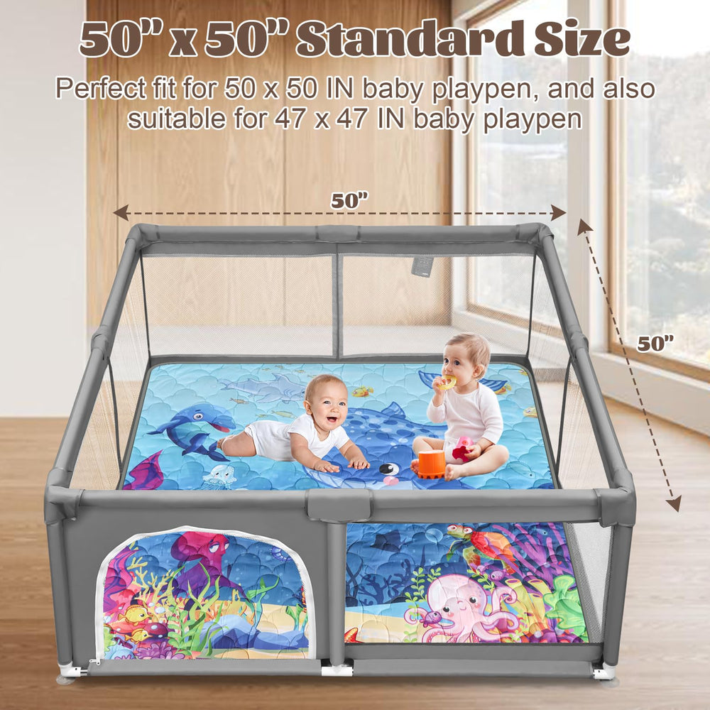 FAMOPLAY Folding-design baby mat folds flat for portable use.