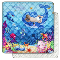 FAMOPLAY Ocean Theme baby mat with cushioned surface for safe crawling.