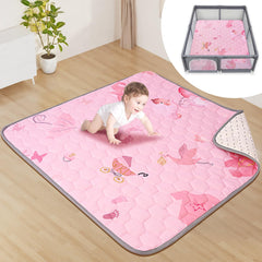 FAMOPLAY Pink World baby mat closeup shows soft cushioning for safe, comfortable play.