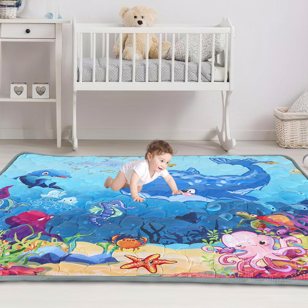 FAMOPLAY Soft fabric texture enhances comfy crawling and floor play.