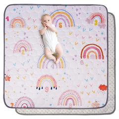 FAMOPLAY baby play mat soft-surface for comfy tummy time