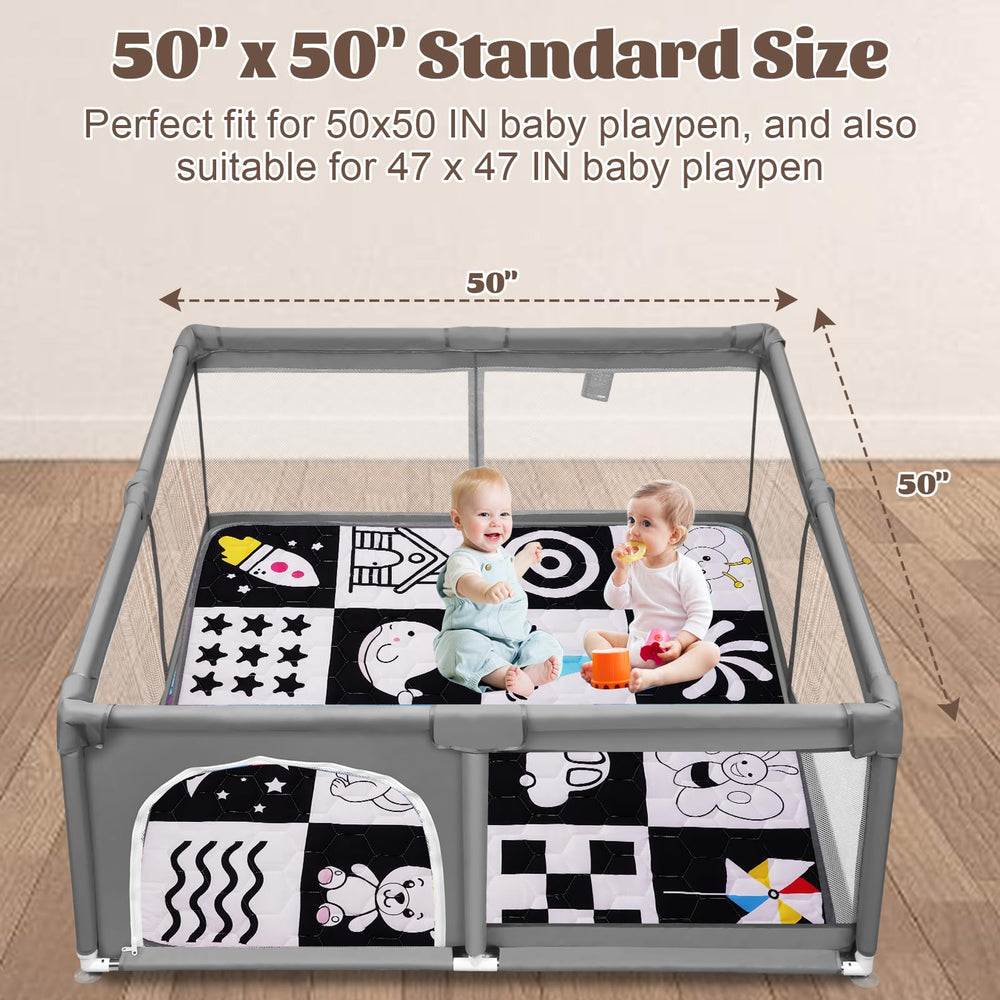 FAMOPLAY mat with non-slip base provides stable crawling sessions.